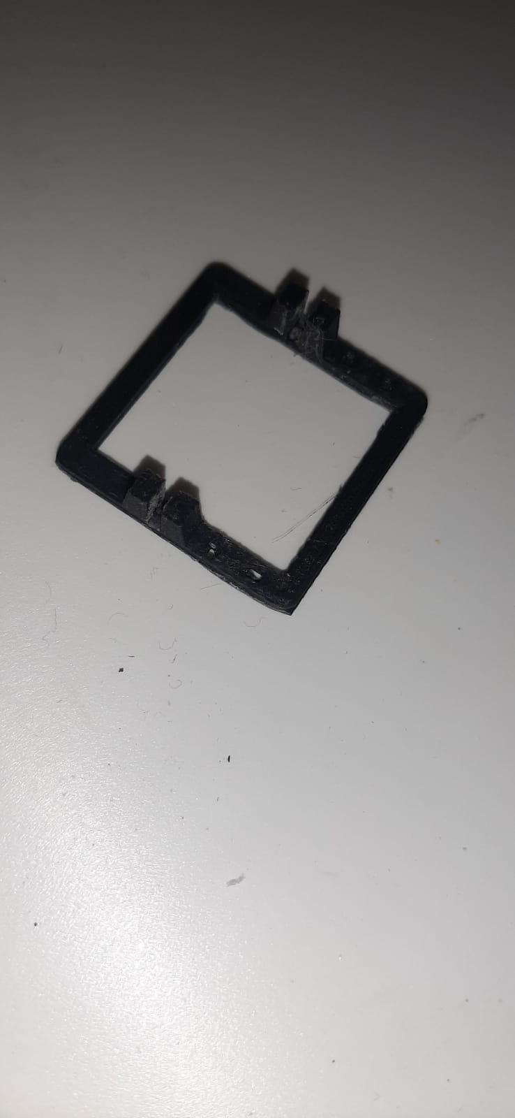 3D printed servo holder frame, flat view
